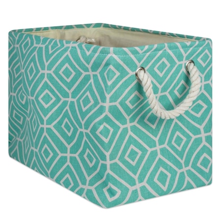 Made4Mansions Storage Bin, Polyester, Stained Glass Aqua, Large MA2220479